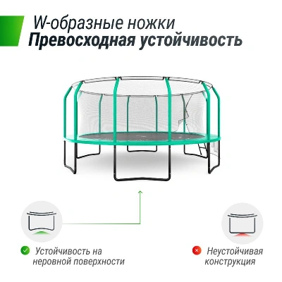 Батут UNIX Line Премиальный с играми / Supreme Game 16 ft (488 см) зеленый