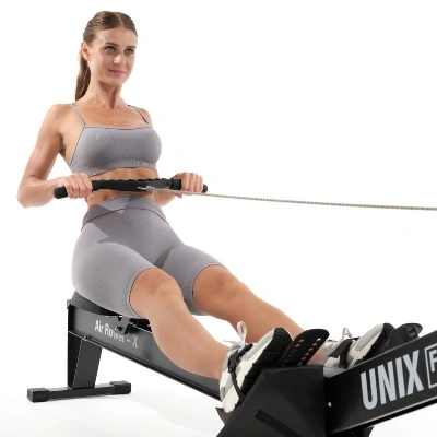 Гребной тренажер UNIX Fit  аэродинамическая нагрузка / Air Rower-X черный