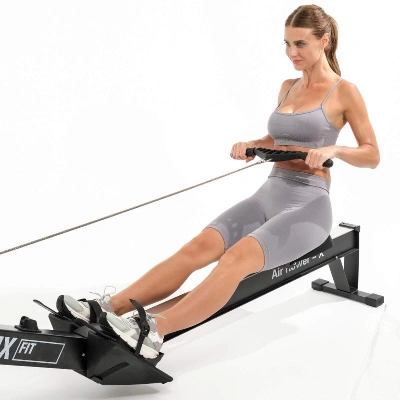 Гребной тренажер UNIX Fit  аэродинамическая нагрузка / Air Rower-X черный